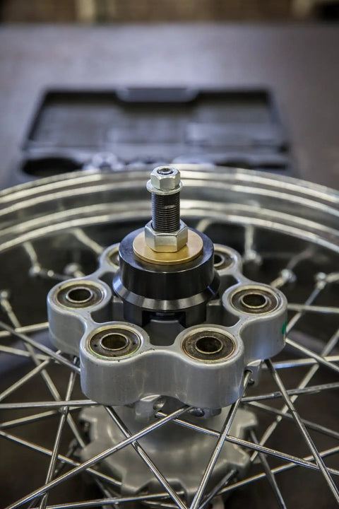 Motorcycle wheel bearing removal and installation kit for three quarter inch one inch and twenty five millimeter sealed bearings.