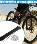 14G J Bend Bicycle Spokes Set with Brass Nipples, 187mm Length, 36 Pieces, Steel MTB Spokes for Mountain Bike Replacement