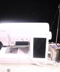 Portable Automatic Bobbin Winder for Sewing Machines With Thread Spool Pin And Guide Rods No Fuss Easy To Use Compatible With Juki Janome Brother Singer Quilting Embroidery Max Outside Diameter 1.1 Inches Hole 1/4 Inch Width 0.46 Inch 110V with sewing machine setup