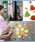 Goose Diamond Painting Magnets Set For Fridge 30 Pieces Dope 5D Rhinestone Gem Art Kit displayed on a refrigerator in a home setting.