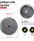 Electric Start Kit For Honda GX160 GX200 And Predator 212 flywheel with ring gear dimensions shown.