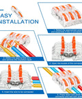 Easy installation guide for Tough Orange Lever Wire Connectors 100 Piece Slick Push Terminal Block Kit for 28 to 12 Gauge.