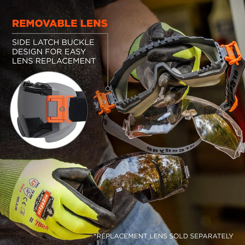 OTG Protective Safety Goggles You Can Rock Over Your Glasses, Anti Fog Tech, removable lens, side latch buckle design