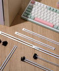 Built Tough Metal File Cabinet Rails 12 Pack Silver Adjustable Drawer Slides 10 To 18 Inch on wood surface with clips.