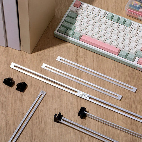 Built Tough Metal File Cabinet Rails 12 Pack Silver Adjustable Drawer Slides 10 To 18 Inch on wood surface with clips.