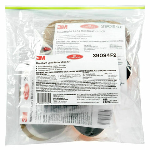 Close-up of Two Pack Headlight Lens Restoration Kit Medium Duty No Tools Required Restores Cloudy Yellowed Plastic Lenses package