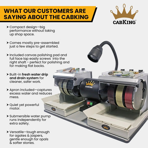 Six Inch Diamond Wheel Cabbing Machine For Jewelry Making And Gem Polishing Pro Grade Lapidary Gear With LED Lamp