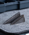 40 Piece Iron Triangle Hammer Wedges For Axe Handle Reinforcement Non Slip Grip And Hardened Durability For Heavy Duty Construction And Felling Tasks Keeps Wooden Handles Tight And Secure, two iron wedges on felt