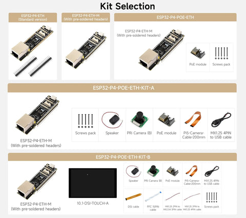 Killer P4 Based Development Board With 100 Mbps Ethernet RJ45 Port Rich Display Camera And Speaker Headers AI Speech Interaction Kit Selection