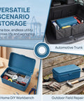 Heavy Duty Vintage Iron Tool Box For Home Garage Workshop, Built Tough Metal Storage Case in automotive trunk organizing tools.