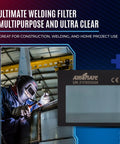 Worker using Auto Darkening 2x4 Welding Lens Shade 11 With HD Clarity Gold Edition Replacement For Welding Hoods and Helmets