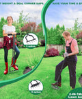 Two In One Manual Spike Aerator With Five And Fifteen Steel Spikes Detachable Foot Pad For Lawn Aeration And Soil Loosening A Versatile Yard Tool For Easy Soil Breakup And Healthier Grass In Any Season used by two people on grass