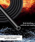 Premium Automotive Vacuum Hose Kit With 6.6 Feet High Temp Silicone Tubing In 3mm To 10mm Sizes For Serious Car Guys Doing DIY Engine Mods And Repairs Under The Hood, black hose close-up