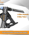 Paracord Compound Bow Sling With V2 Magnetic Connection lightweight hands free shoulder carrier, showing switchable magnetic and Velcro sides