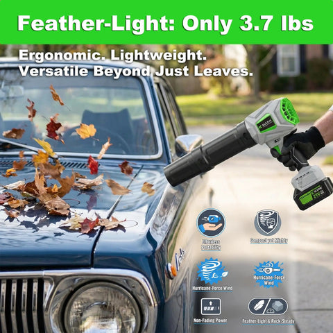 Cordless Leaf Blower Beast Power 62 Meters Per Second Wind 723 CFM 1500G Thrust Handheld Electric Blower With 21V