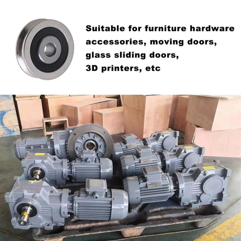 Heavy Duty Bearing Steel Cable Pulley 2 Pack U Shape Groove Wheel 6x30x8mm With 782 Lbs Load Capacity For Industrial Equipment And Gear Maintenance For Workshop And Shop Floor Use, shown with motor applications