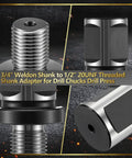 Two Pack 3/4 Weldon Shank To 1/2 Inch 20 UNF Threaded Drill Chuck Adapter featuring steel construction for magnetic drills.
