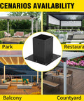 Heavy Duty 4x4 Post Bases Set Of 2 With Inner 3.6x3.6 Inch Fit Black Powder Coated Metal Brackets for outdoor structures and scenarios