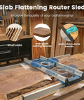 Pro Grade Slab Flattening Router Sled For Woodworking, Easy Setup Slab Jig That Fits Most Routers, DIY Router Sled For Wooden Slabs And Resin Projects, Precise End Grain Boards Made Simple