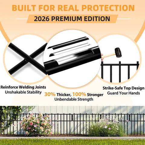 1.2 Inch Gap Animal Barrier Fence Panels No Dig Garden Fencing Kit Heavy Duty 3.75mm Wire Rustproof Outdoor Dog Fence