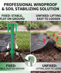 Diagram of 200 Pack 4 Inch Biodegradable Landscape Stakes For Landscape Fabric Weed Barrier and Turf Sod Staples.