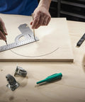 Pro Shop Grade Universal Angle And Try Square Measuring Marking And Cutting Tool Built With Heavy Duty Steel and precise layout against wood.