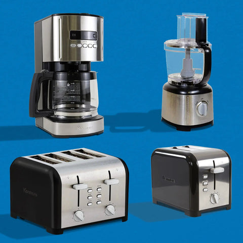 Programmable Drip Coffee Maker With Glass Carafe 12 Cup Capacity Regular And Bold Brew Auto Shut Off on blue background