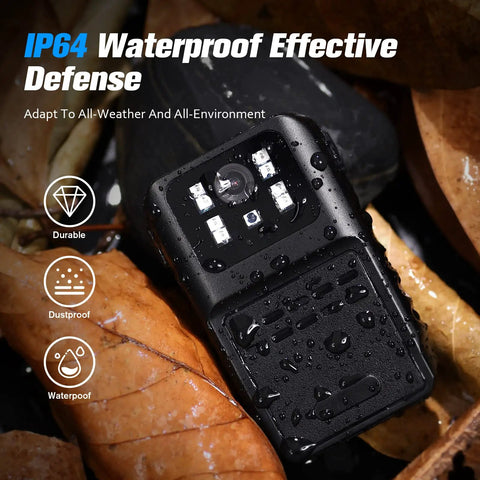 1080P Body Camera With 64GB Memory Waterproof IP64 Wearable Recorder on wet surface showing durability, dustproof, waterproof features.
