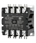 4 Pole 40 Amp 120V Coil Contactor For HVAC And Refrigeration Systems, Built Tough, UL Recognized, black front view with labeling.