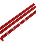 96 Inch Story Stick With Imperial And Metric Markings For Dead Nuts Precision Woodworking Layouts Pro Grade Measuring Ruler in red color.