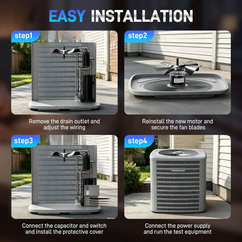 Step-by-step installation of Condenser Fan Motor With Capacitor 208-230V 1/4HP 1100RPM 48 Frame Built Tough And Efficient