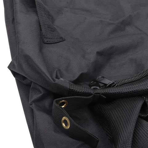 Close-up of black Chipper Vacuum Bag Replacement For Troy-Bilt Chip Vacuums 4HP 5HP 8HP with zipper and grommets