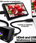Rock Solid 4K UVC Web Cam With USB And HDMI Dual Screen Output For PC Monitors And Streaming Rigs showcasing connection to HDMI monitor.