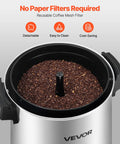 Inside view of Big Batch 152 Oz Coffee Urn For Catering And Parties With Dripless Faucet 1090W Quick Brew Auto Temperature Control.