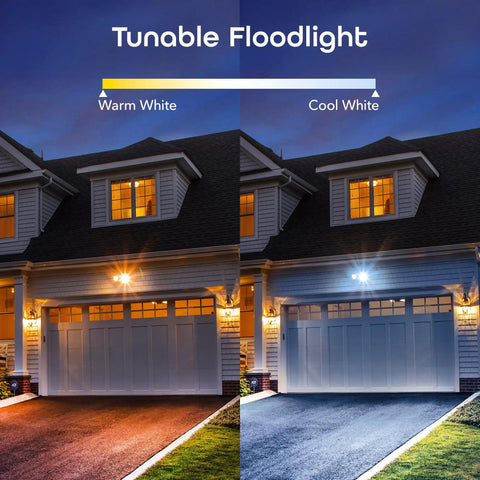 Outdoor Smart Floodlight For Your Porch 2700K To 6500K Dimmable LED Bulb 11W 1000 Lumens E26 PAR38 WiFi Enabled Works With Alexa