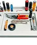 HDPE Aerial Lift Workbench 32 By 14 Inches Lightweight Yet Beefy Tool Tray For Aerial Lifts Fits Most Rails Supports Up To 100 Lbs Large Openings