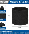Beefed Up Replacement Paper Disc And Foam Sleeve Filter Kit For Wet Dry Vacuum Cleaners 5 Gallon And Up 6 Pack shown foam sleeve