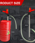 Heavy Duty 2480W Electric Drum Pump Cranks Out Rapid Fluid Moves With 36 Inch Stainless Steel Tube And 7 Foot Reinforced Hose dimensions shown