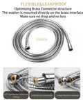 59 Inch Stainless Steel Handheld Shower Hose with Brass Connectors and G1/2 Fittings, Flexible 304 Stainless Steel Replacement Hose