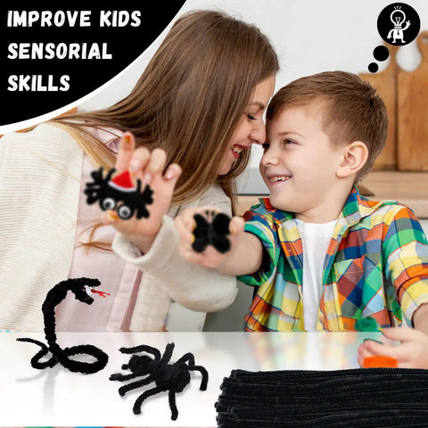 Kid Friendly Chenille Stem Craft Sticks 200 Pack Black Pipe Cleaners 6mm Diameter 12 Inch Length For DIY Projects Arts And Crafts For Kids And Adults Halloween Christmas Gift Idea, kids making crafts