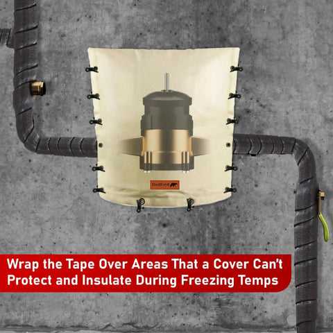 Heavy Duty Foam Pipe Insulation Wrap 2 Inch By 14 Ft Outdoor Water Line Freeze Protection applied on pipes