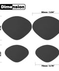 Sneaker Hole Repair Patch Kit For Toe And Heel Wear Prevention, Quick Patch Inserts, Black, 4 Patch Set with dimensions shown