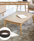 Four Pack Round Felt Furniture Sliders Smooth Floor Glides For Table And Chair Leg Protectors Heavy Duty Black Glide Pads Save Hardwood Surfaces From Scratches Slide Like Butter Always with carpeted floor and wooden coffee table.