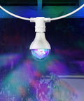 A23 Multi Color Rotating Disco LED Light Bulb With Diamond Lens Color Changing Effect For Lit Party Vibe And Kids Room Decor, E26 Base