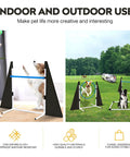 Backyard Dog Agility Training Course Set For Pets, Easy Setup Obstacle Course With Grey And Black Tunnel, Hurdles, Poles, Jump Ring