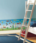 Super Fun New Super Mario Bros Peel And Stick Wallpaper Border For Awesome Kids Bedrooms in a modern room setup with bunk bed