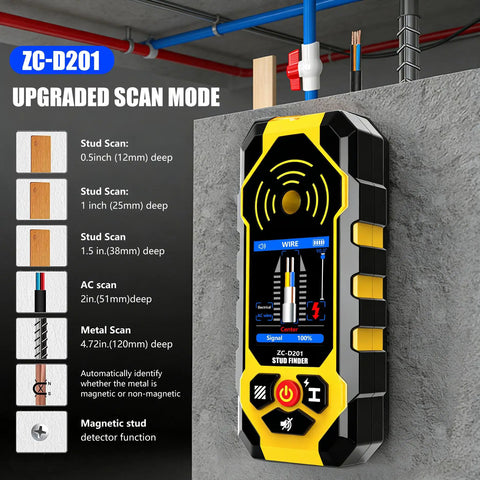Heavy Duty 4 In 1 Stud Finder Wall Scanner Locates Wood Metal Piping And Live Ac Wire With No Fuss Scanning For Smooth Diy Upgrades And Knockout Accuracy Straight Up Every Time
