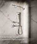 Artifacts Single Function Hand Shower with 1.75 GPM Flow, Polished Chrome Finish, Katalyst Air Induction Technology shown.