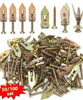 DIY Friendly Self Drilling Drywall Anchor Kit 30 And 50 Piece Set Zinc Coated Metal Expansion Anchors For Quick Secure Picture Frame Hangs On Interior Walls, 50/100 set