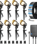 All In One Low Voltage Landscape Lighting Kit With 60W Transformer, Eight 6W Anti Glare Spotlight Heads, 100 Ft Landscape Wire